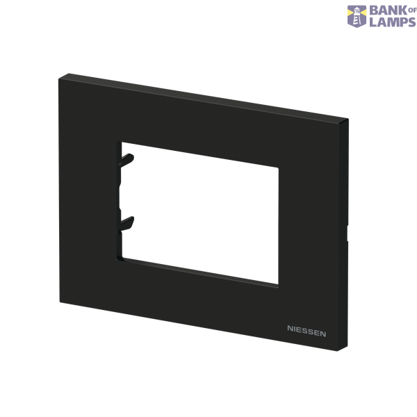 Frame - 1-gang / 3-modules - Niessen logo - Basic - Matt Black image 2