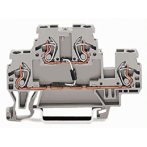 Component terminal block double-deck with diode 1N4007 gray image 1