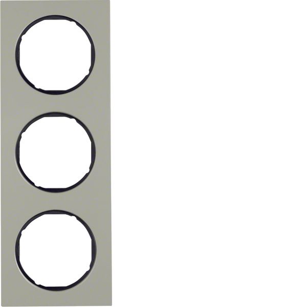 Frame 3gang, R.3, stainless steel/black image 1