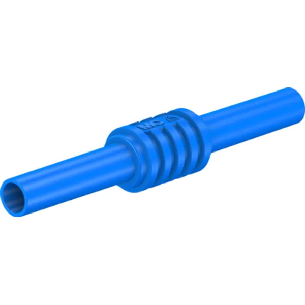 Connecting coupling, 4 mm socket to 4 mm socket, blue, CAT II, 66.9123-23 image 1