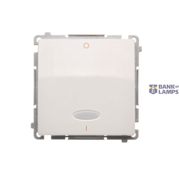 Double intermediate switch with indicator light, LED not replaceable Color: blue, (module), 10AX, quick connection, white image 1