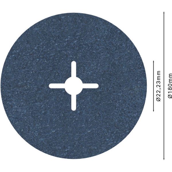 Fibre sanding disc R574, Best for Metal D= 180 mm; K= 36 image 1