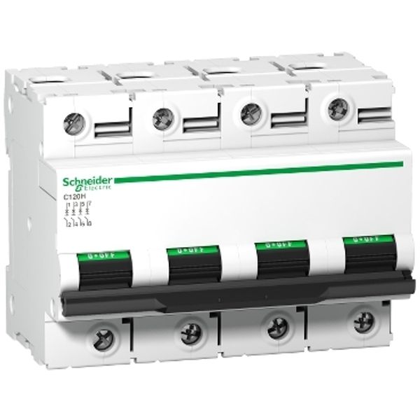 Miniature circuit-breaker, Acti9 C120H, 4P, 125 A, D curve, 15000 A (IEC 60898-1), 15 kA (IEC 60947-2) image 2
