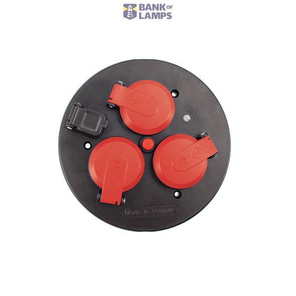 Socket insert 3-fold red, IP54 with USB image 1