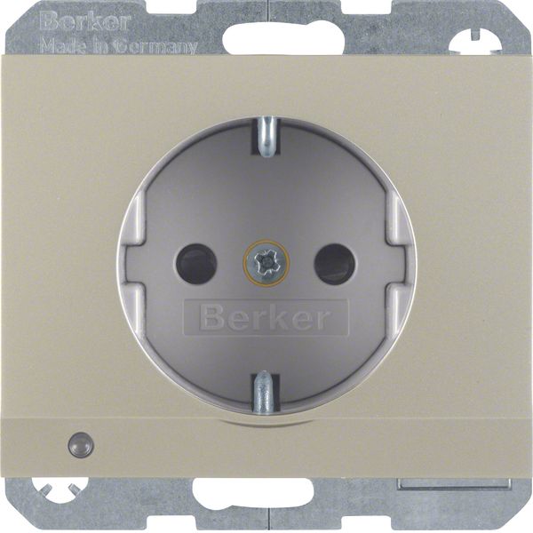 SCHUKO soc.out. LED orient.,enhncd contact prot.,screw-in lift ,K5,ste image 1