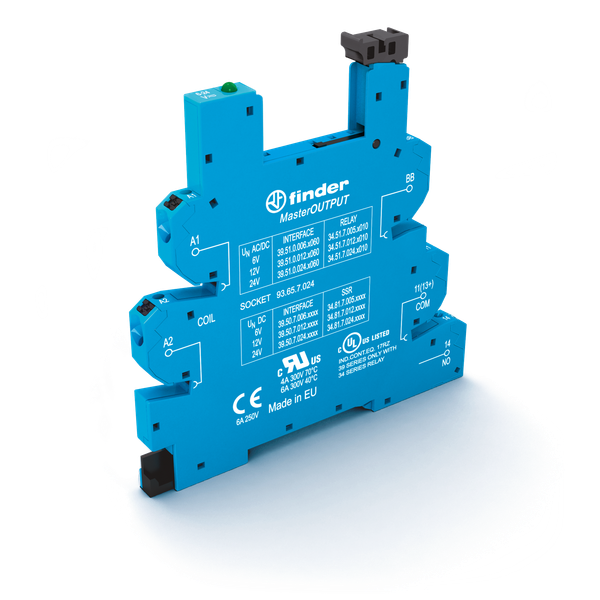Push-IN socket 110...125VUC for 35mm.rail, 34.51/81 MasterOUTPUT (93.65.0.125) image 1