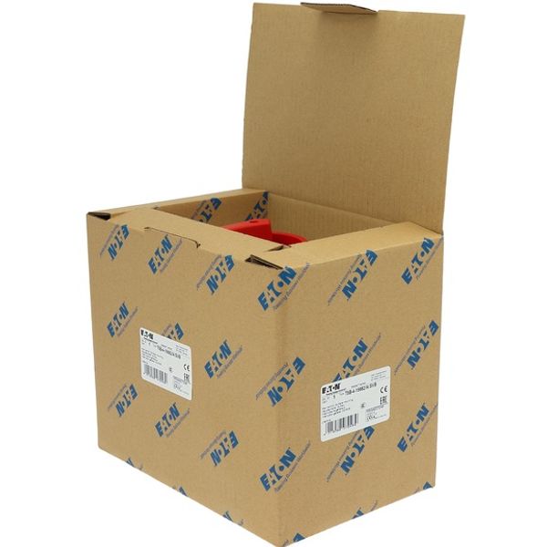 T5B-4-15682/I4/SVB Main switch, T5B, 63 A, surface mounting, 4 contact unit(s), 6 pole, 1 N/O, 1 N/C, Emergency switching off function, With red rotary handle and yellow image 11