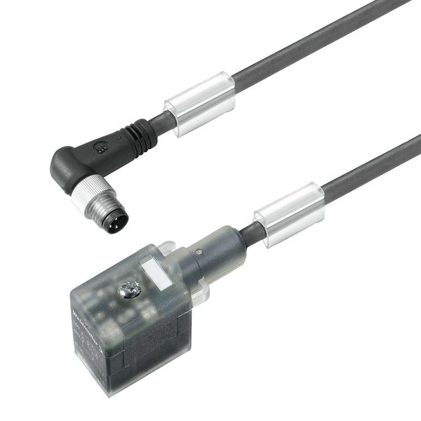 Valve cable (assembled), 90&deg; plug - valve plug, Industrial design B (11 mm), M8 = none, Cable length: 1.5 m, PUR, black image 2