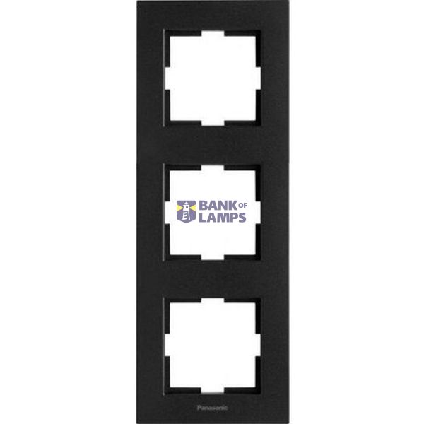 Karre Plus Accessory Corian - Black Quartz Three Gang Frame image 1