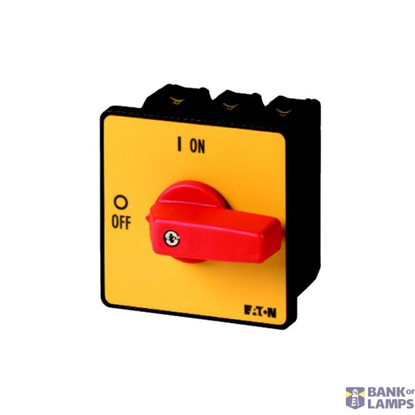 P3 On-off switch, 80 A,Flush mounting, 4 pole, Form E, Red, Short thum image 3