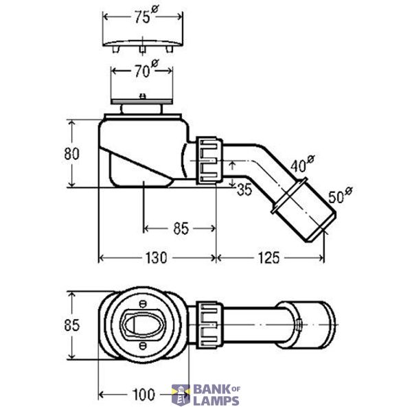 Shower trap Domoplex (drain hole 52mm) 75x40/50 image 2