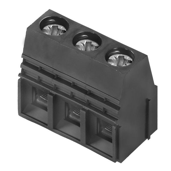 Printed circuit board terminals, 10.16 mm, Number of poles: 4, 90°, Solder pin length (l): 3.2 mm, tinned, black, Clamping yoke connection, Clamping range, max. : 16 mm², Box image 1