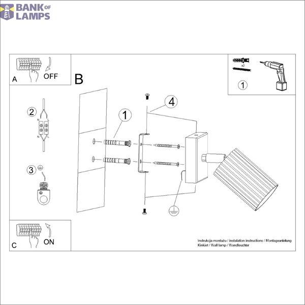 WALL LAMP WITH MOVABLE SPOTLIGHT CARBON GOLD FOR HALL GU10 image 6