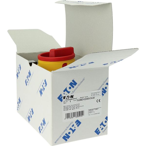 SUVA safety switches, T3, 32 A, surface mounting, 2 N/O, 2 N/C, Emergency switching off function, with warning label „safety switch”, Indicator light image 26