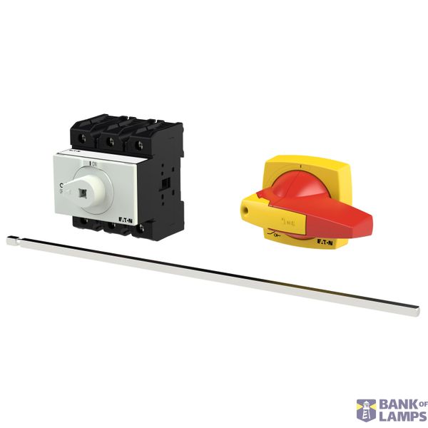 P3 Main switch, 80 A,Rear mounting, 3 pole, Form M4/K2-R, Red, Short t image 1