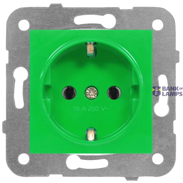 Socket outlet, green color, cage clamps image 1