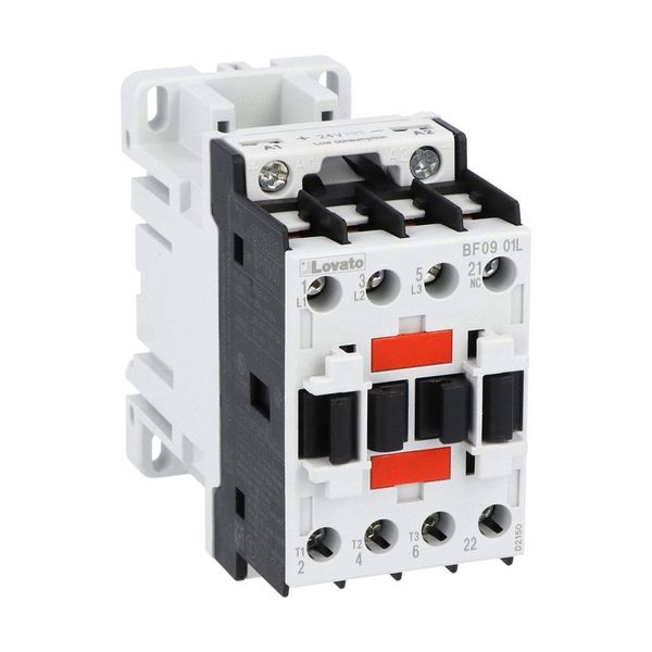 Three-pole contactor, IEC operating current Ie (AC3) = 9A, DC coil low consumption, 24VDC, 1NC auxiliary contact image 1