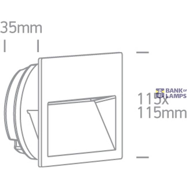 BLACK WALL RECESSED 4W WW IP65 DARK LIGHT 100-240V image 2