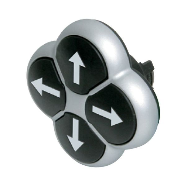 M22-DI4-S-X7 Position pushbutton, RMQ-Titan, Actuators non-flush, momentary, 4-fold, opposing pushbuttons mechanically interlocked, Bezel: titanium, arrow up image 6
