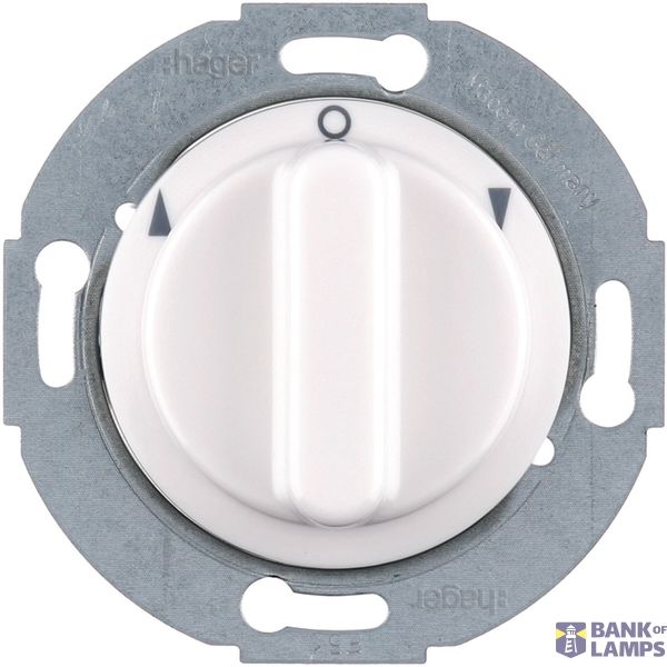 2-pole rotary blind switch with button, Series 1930/Glass, polar white image 1