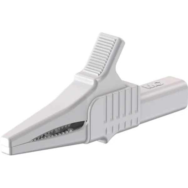 Alligator clip, white, max. 20 mm, L 82.2 mm, CAT II, socket 4 mm, 66.9755-29 image 1