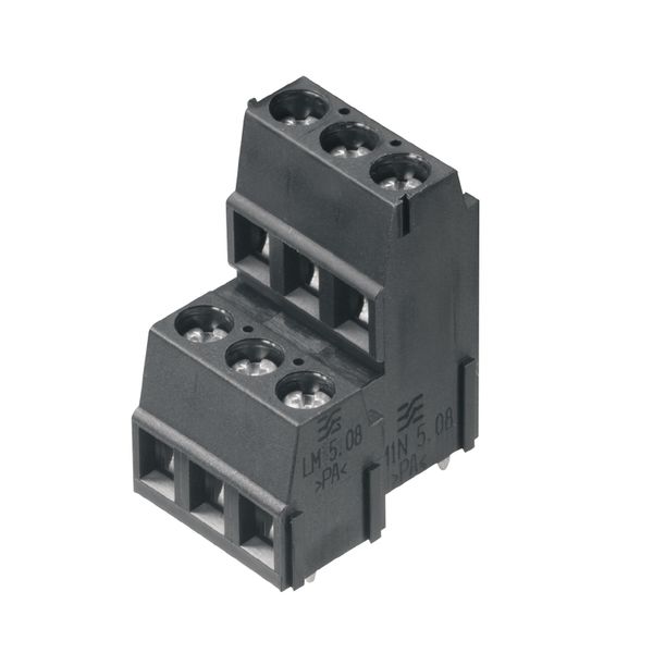 Printed circuit board terminals, 5.08 mm, Number of poles: 16, 90°, Solder pin length (l): 3.5 mm, tinned, black, Clamping yoke connection, Clamping range, max. : 2.5 mm², Box image 2