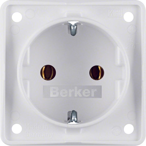 SCHUKO socket outlet, w. plug-in term.s, Int. module inserts, polar wh image 1