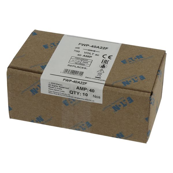 Fuse-link, high speed, 40 A, AC 700 V, 22 x 58 mm, aR, UL image 4