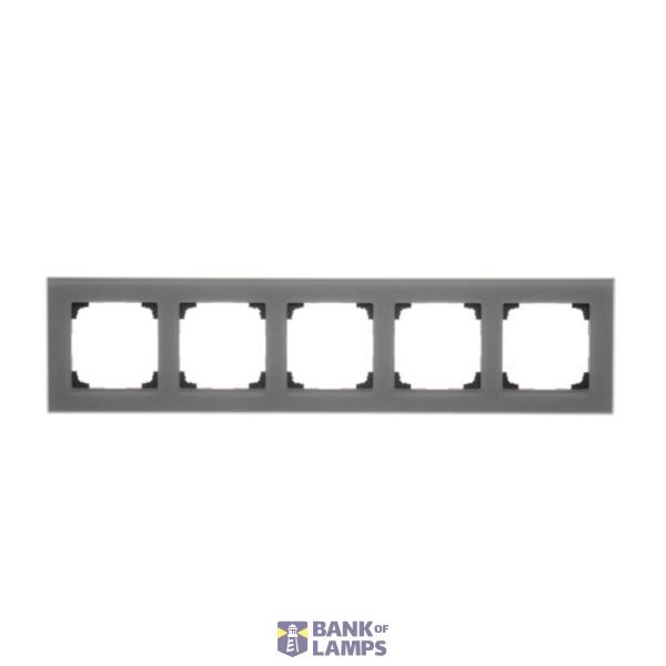Quintuple frame, glass, frosted gray glass image 1