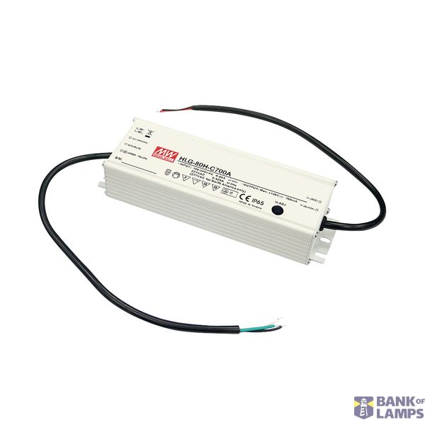 HLG-80H-C700A LED driver, IP65 90W, 64-129V, 700mA CC, MEAN WELL image 1
