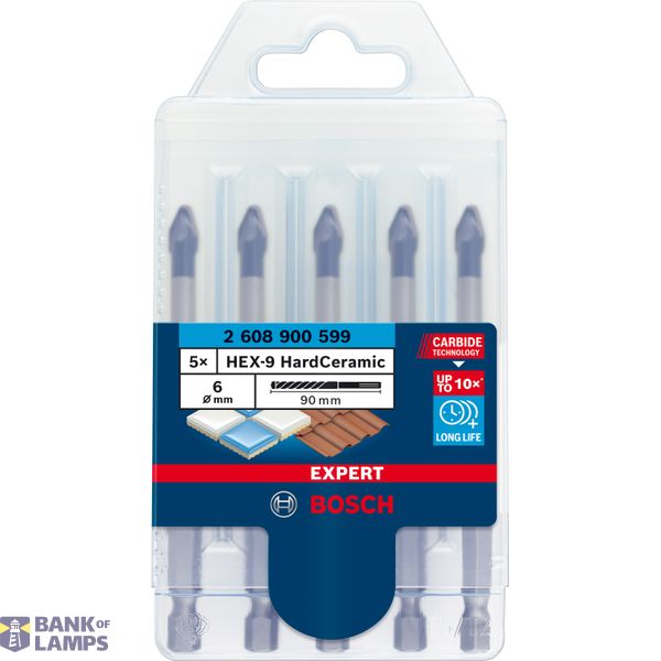 EXPERT HEX-9 HardCeramic Drill Bit Roof Tile Set 6 mm 5-pc image 2