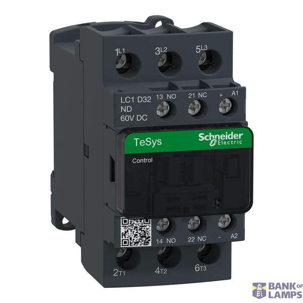 CONTACTOR 32A AC3 3P 1NO+1NC 60VDC image 1