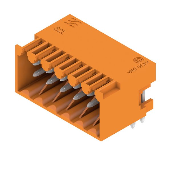 PCB plug-in connector, male header, closed side, THT solder connection, 3.50 mm, Number of poles: 12, 90°, Solder pin length (l): 3.5 mm, tinned, orange, Box image 4