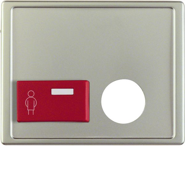 Centre plate plug-in opening, red button at bottom, arsys steel matt l image 1