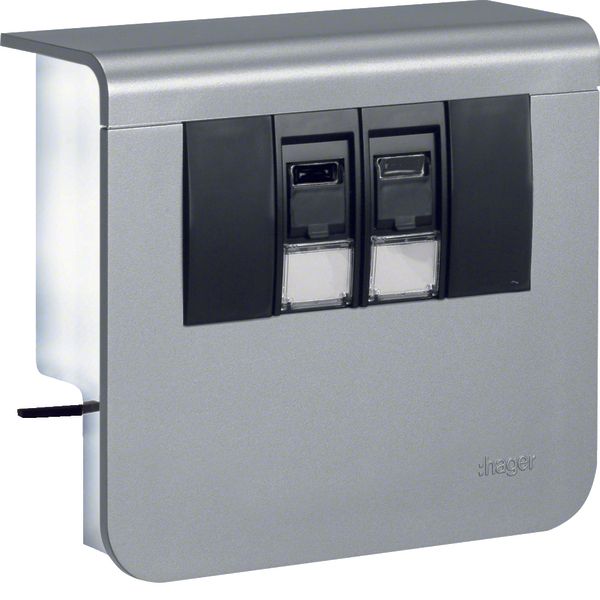 acc.box SL20055 2 x Cat.6 alu image 1