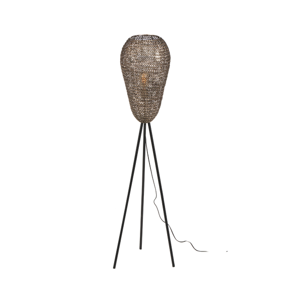 Ziva floor lamp E27 matt black/old brass image 1