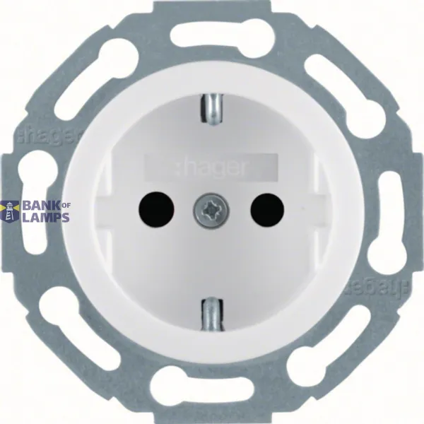 SCHUKO socket with enhanced contact protection 1930/polar white glossy glass image 1