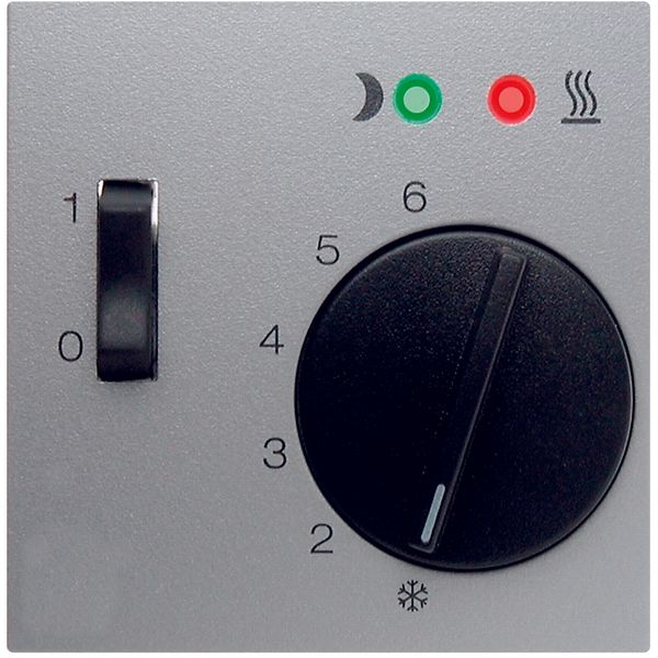 Floor thermostat, with centre plate, inclusive sensor B.7 alu, matt image 1