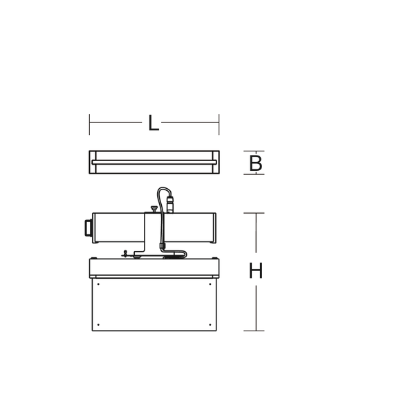 LINEDO, black, on/off Continuous line luminaire, L 336 B 62 H 343, CBS image 4