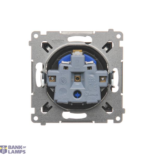 Single socket outlet without earthing, with shutters, (module), 16A, 250V, Screw, Bronze matt, metalic image 1