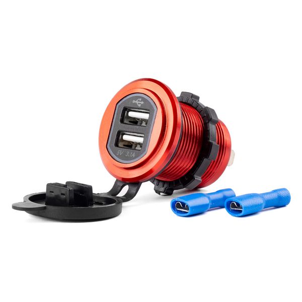 Waterproof phone charger 2xUSB 12/24V MOD-10 image 1