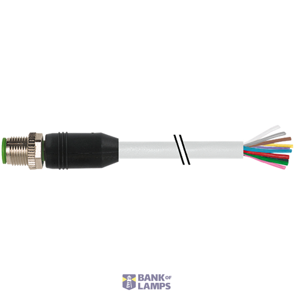 M12 male 0° A-cod. with cable PUR 12x0.25 gy UL/CSA+drag 17.0m image 1