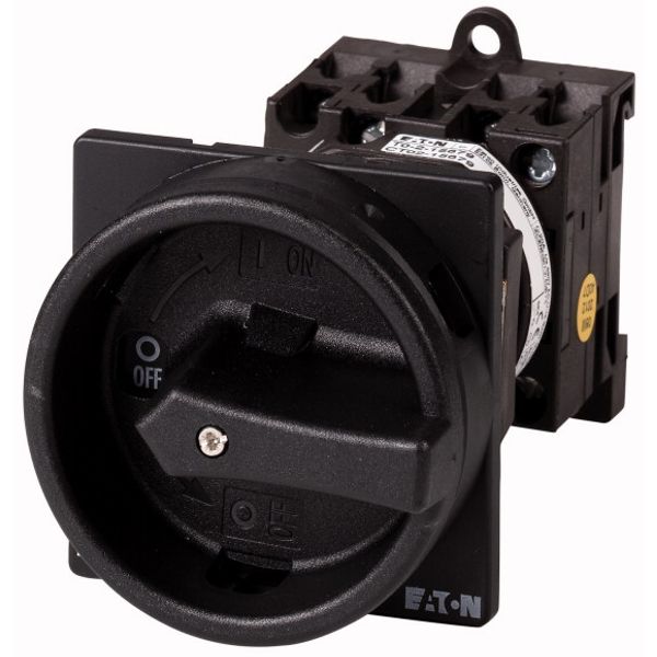 T0-3-15680/V/SVB-SW Main switch, T0, 20 A, rear mounting, 3 contact unit(s), 3 pole + N, 1 N/O, 1 N/C, STOP function, With black rotary handle and locking ring, Lockable image 1