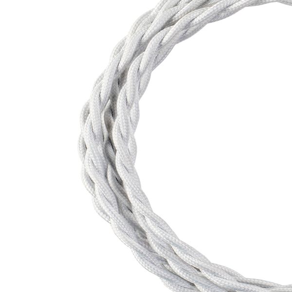 Textile Cable Twisted 2C White 3m image 1