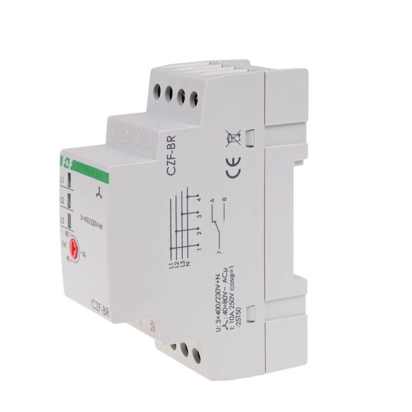 phase loss and asymmetry sensor with adjustable asymmetry threshold, DIN rail mounting image 1