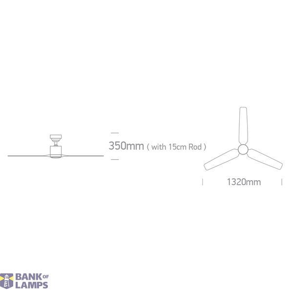 WHITE WOOD WHITE ROD FAN 35W LED 22W CCTV IP20 230v image 2