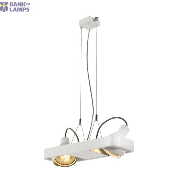 AIXLIGHT R2 DUO HQI111 pendant , semicircular, white, 2xG12, 2x70W, w/o reflector image 1