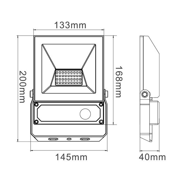 LED Floodlight Slim II Sensor 20W 4000K IP65 image 4