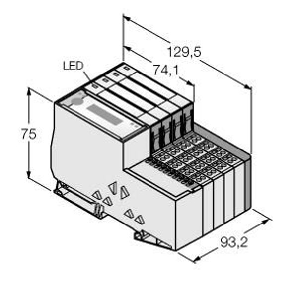 Economy Set for Simple I/O Communication via CANopen in IP20   TI-BL20-E-CO-S-8 image 1