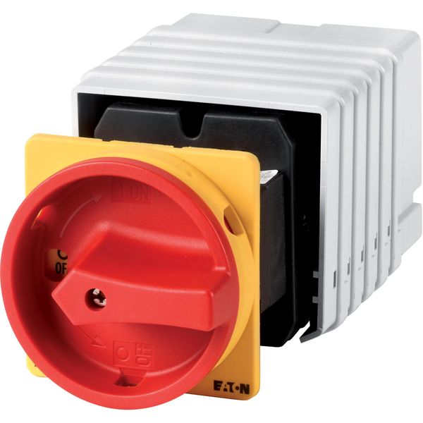 T5-6-8347/V/SVB Main switch, T5, 100 A, rear mounting, 6 contact unit(s), 11-pole, Emergency switching off function, With red rotary handle and yellow locking ring image 2